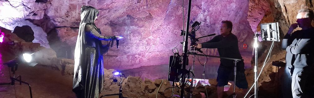Filming at Wookey Hole