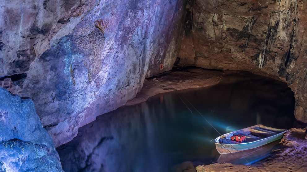 The River Axe in Wookey hole